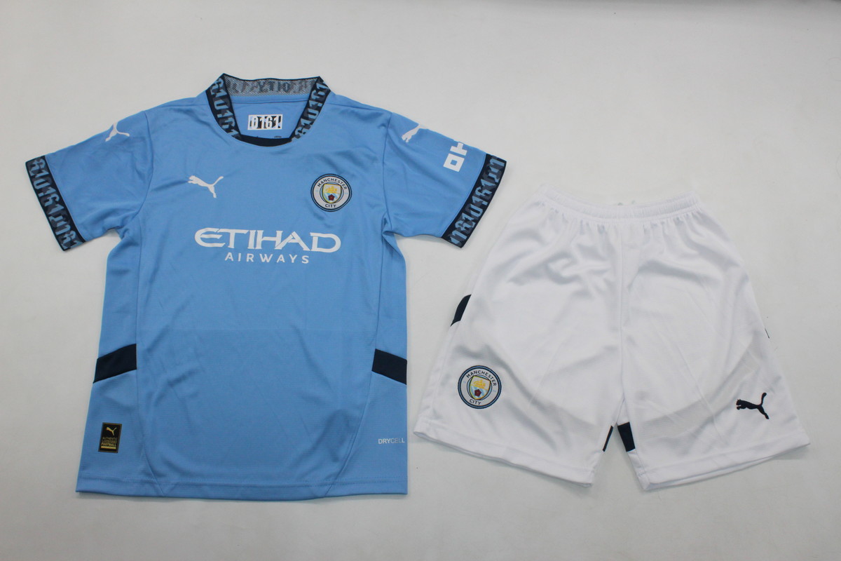 Kids-Manchester City 24/25 Home Leaked Soccer Jersey